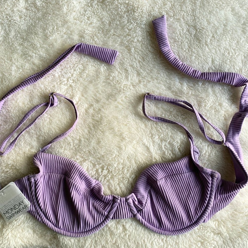 Monday Swimwear Maui Top - Lavender Rib